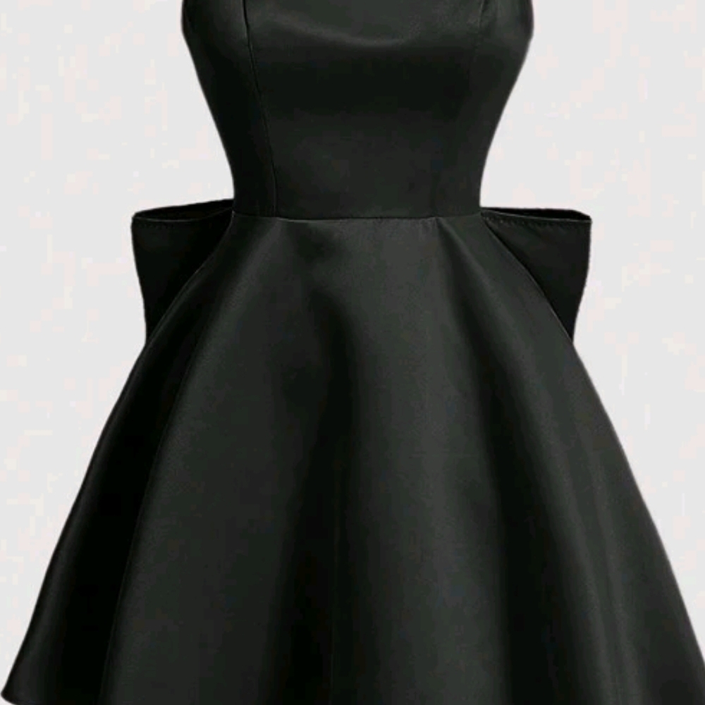Black Strapless Fit and Flare Cocktail Dress